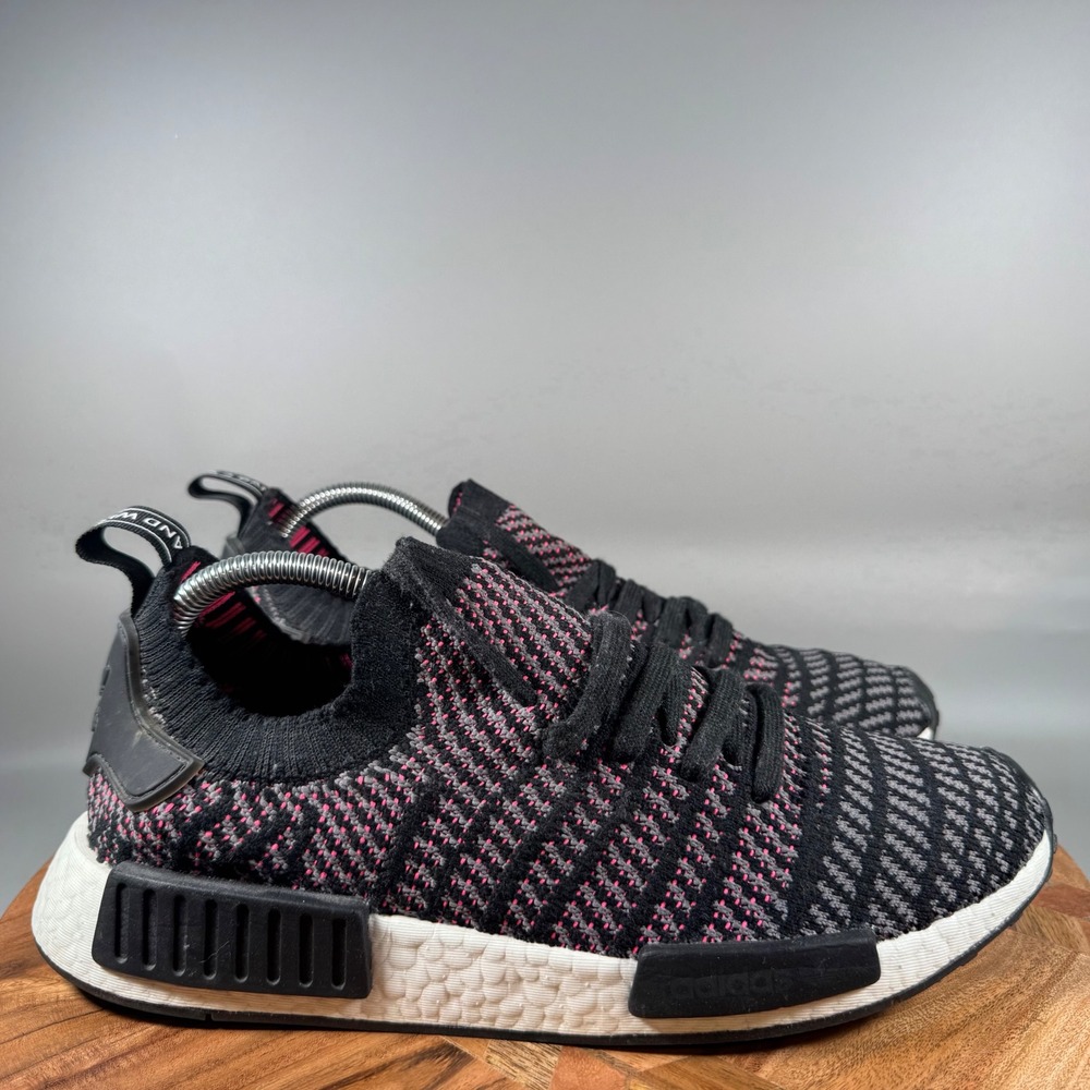 Adidas NMD STLT Knit Pink Grey Black Mens Running Shoes Sneakers Size 9.5